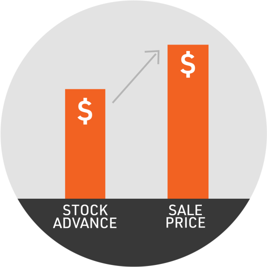 stock advance sale price chart